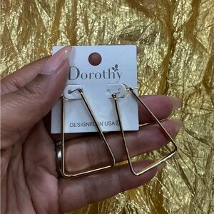 Dorothy Gold Hammered Geometric Dangle Earrings - Modern Minimalist Statement
